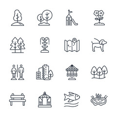 city park icons set . city park pack symbol vector elements for infographic web - obrazy, fototapety, plakaty