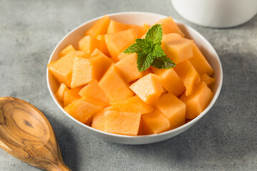 Raw Orange Organic Cantaloupe Melon