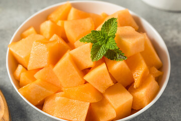 Raw Orange Organic Cantaloupe Melon