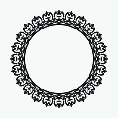 Round Decorative Border Frames with Clear Background. Ideal for vintage label designs.
