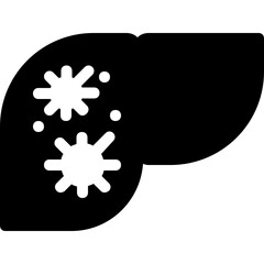 liver cancer glyph icon