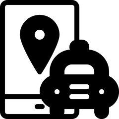 gps taxi glyph icon