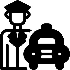 taxi driver glyph icon