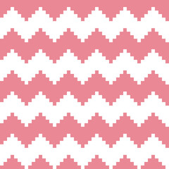 Materiał do szycia Pink and white aztec chevron seamless pattern.