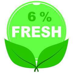 6% fresh fruits vector art illustration
