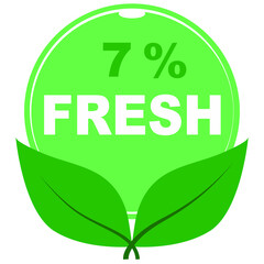 7% fresh fruits vector art illustration