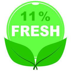 11% fresh fruits vector art illustration