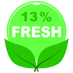 13% fresh fruits vector art illustration