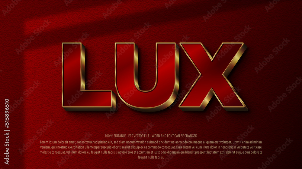 Wall mural luxury bold 3d style editable text effect