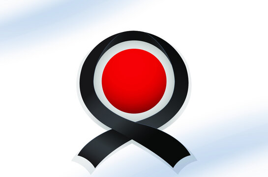 Rest In Peace Concept Japan Flag Symbol For News, Banner, Illustrations, Political