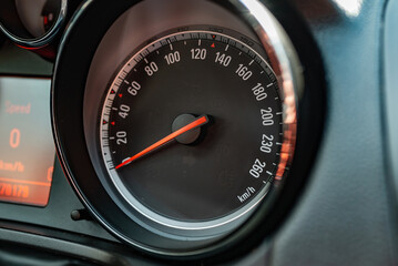 Modern car speedometer,odometer,tachometer and illuminated dashboard. car dashboard modern...