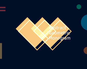 Abstract geometric letter W graphic concept. Color unusual shape for logo and monogram design template. Bauhaus or Memphis style geometric symbol. Vector illustration.