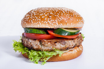 Burger with meat cutlet
