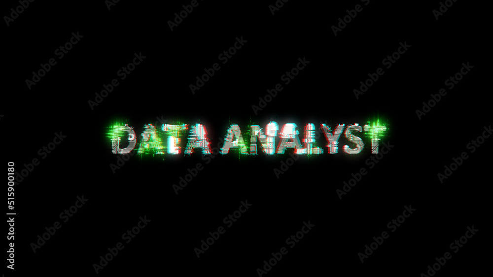 Poster lighting cybernetic text data analyst on black - meta universe concept, isolated - object 3d renderi