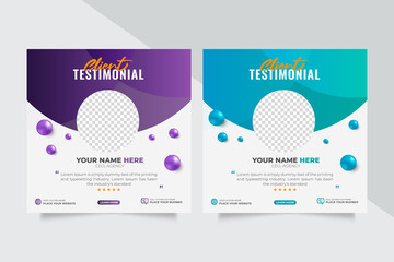 Customer feedback testimonial social media post web banner
