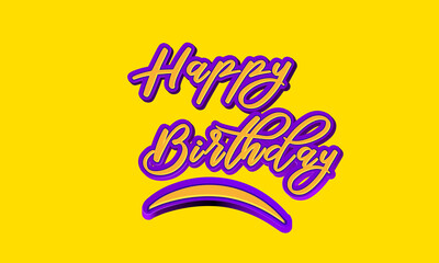 Happy birthday hand drawn vector lettering design on background 