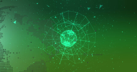 Image of data processing over green background