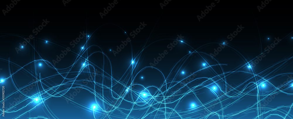 Poster Neural network concept. Connected cells with links. High technology process. Abstract background