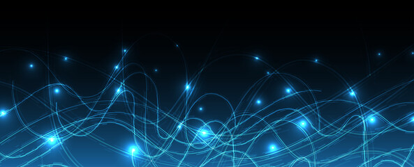 Fototapeta premium Neural network concept. Connected cells with links. High technology process. Abstract background