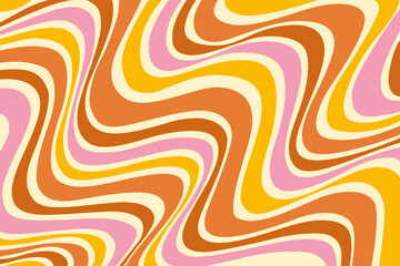 Retro hippie waves 70s 80s groovy vibes texture. 