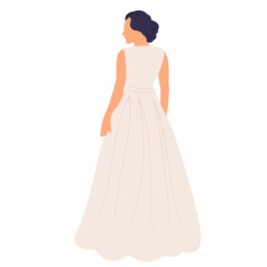 bride in flat style, isolated