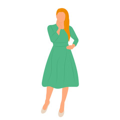 woman in flat style, isolated
