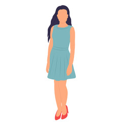 woman in flat style, isolated, vector