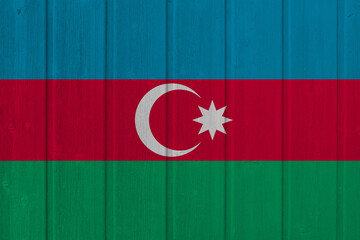 World countries. Wooden background in colors of flag. Azerbaijan