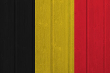 World countries. Wooden background in colors of flag. Belgium