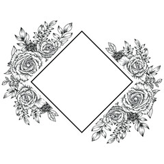 outline flower frame decoration