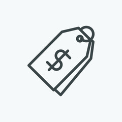 Price tag vector icon. Isolated business and finance icon vector design. Designed for web and app design interfaces.