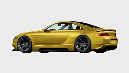 Obraz premium 3D rendering of a brand-less generic concept car 