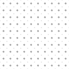 Square seamless background pattern from geometric shapes are different sizes and opacity. The pattern is evenly filled with small black time back symbols. Vector illustration on white background