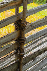Detail of traditional Norwegian Valdres fence, called "skigard".