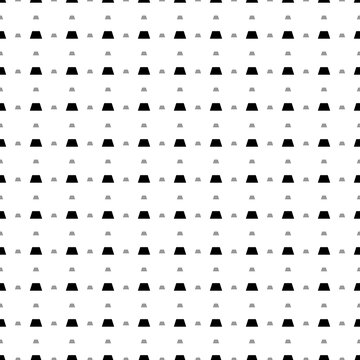 Square seamless background pattern from black trapezoid symbols are different sizes and opacity. The pattern is evenly filled. Vector illustration on white background