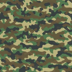 Fototapeta Camouflage pattern background. Classic clothing style masking camo repeat print obraz