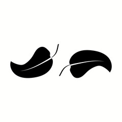 Two leaves graphic icon. Leaves sign isolated on white background.