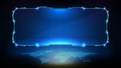 abstract background of sci fi frame, hud ui, lower third button bar © moxumbic