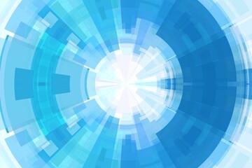 White and blue abstract technology circle tunnel background.