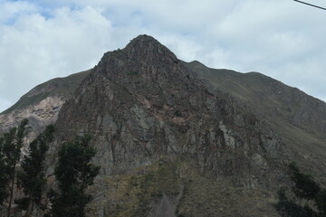 Fototapeta premium The beautiful landscapes around Lake Puray in Peru with views and reflections of the Andes Mountains
