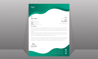 Letterhead template design. creative and organic design. designed on international letter size. fully editable design.