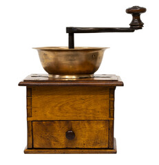 Vintage coffee grinder for grinding coffee beans.
