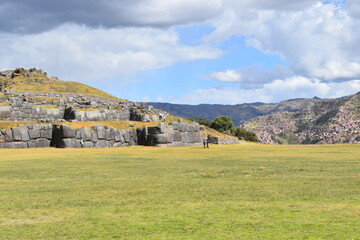 The magnificent ruins of Saqsaywaman Inca Temple above Cusco in Peru