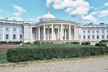 Fototapeta na wymiar Sheremetev Hospice House, the Church of the Life-Giving Trinity at the Research Institute of Sklifosovsky in Moscow, landmark
