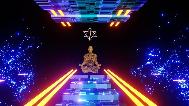Polyhedron merkaba meditation with levitation