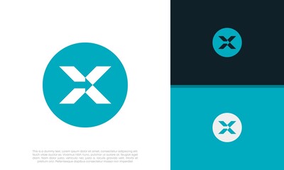 Initials X logo design. Initial Letter Logo. Innovative high tech logo template. 