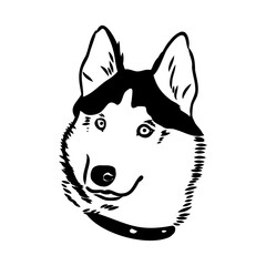 Black and white retro fashion model in sketch style. Hand drawn vector illustration