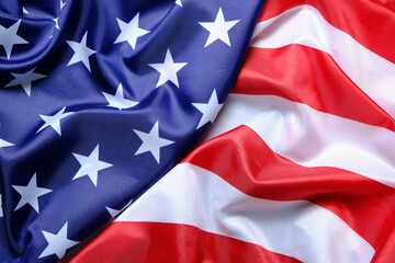 Background, star spangled flag United States America.