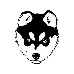 Black and white retro fashion model in sketch style. Hand drawn vector illustration