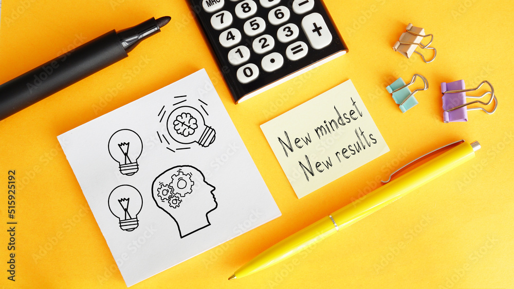 Poster new mindset new results is shown using the text